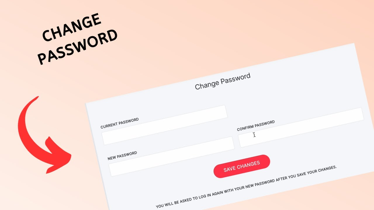 Example of password change field
