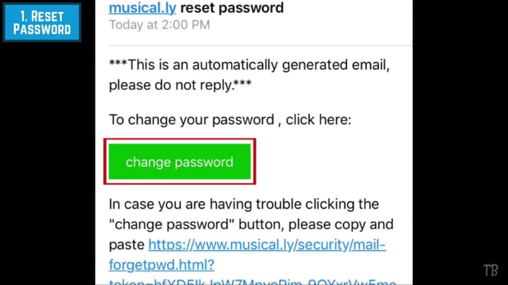 Process of changing Musically password