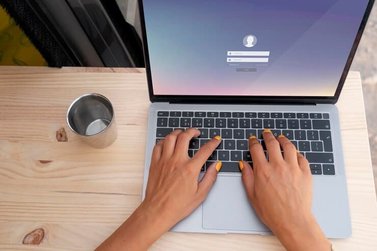 Woman is Registering on the Website