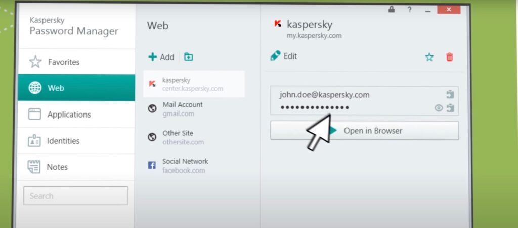 Password generation menu